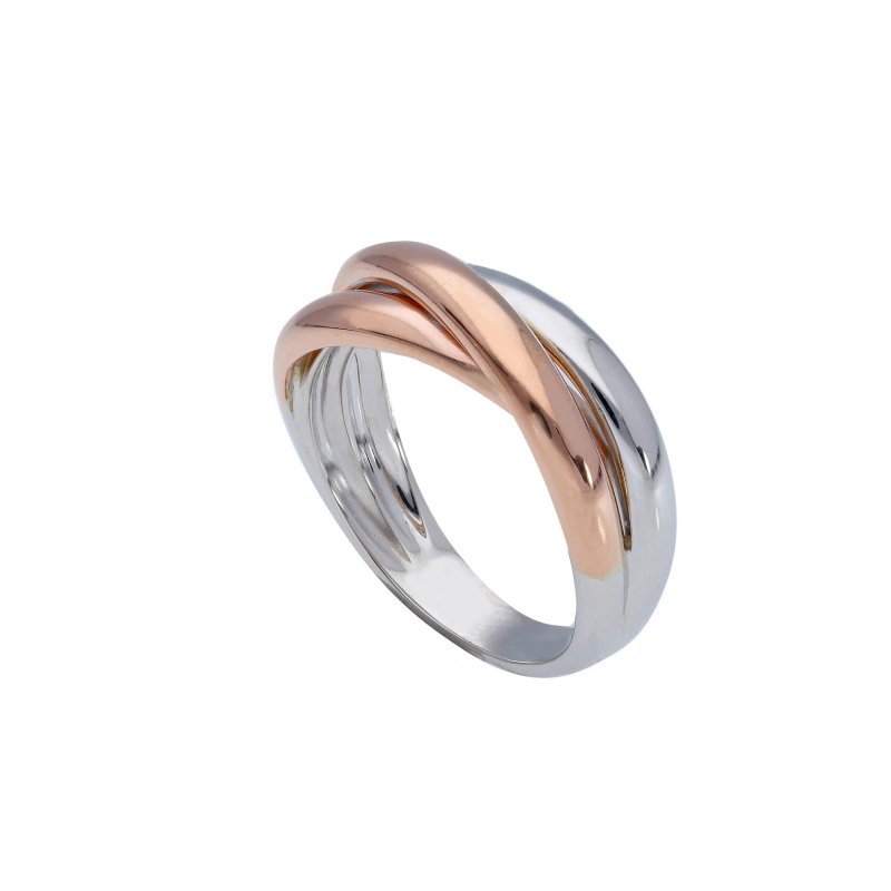 Songa Antonio - Anello Intreccio - Oro Rosa E Bianco