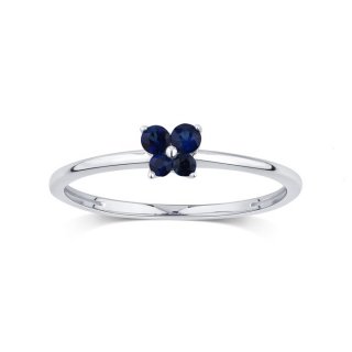 Bliss - Anello In Oro Bianco - Zaffiro - Rotondo