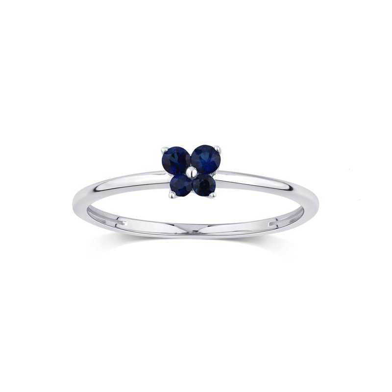 Bliss - Anello In Oro Bianco - Zaffiro - Rotondo