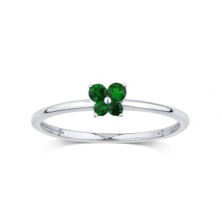 Bliss - Anello In Oro Bianco - Smeraldo