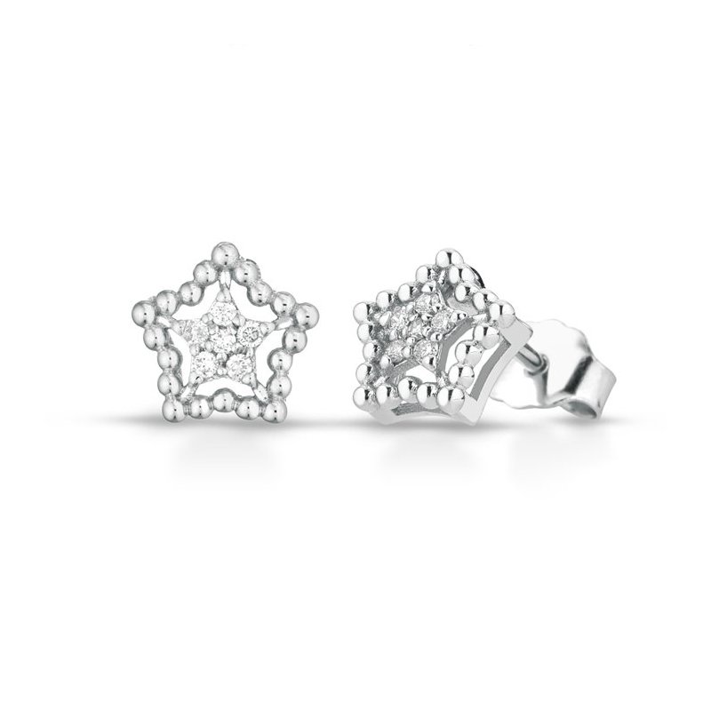 Bliss - Orecchini Oro Bianco - Diamante Rotondo