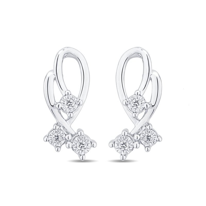 Bliss - Orecchini In Oro Bianco - Diamante Rotondo
