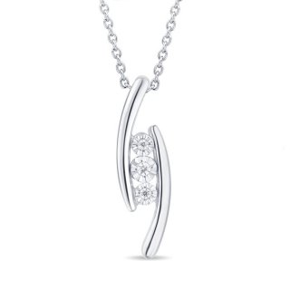Bliss - Collierino In Oro Bianco - Diamante Rotondo
