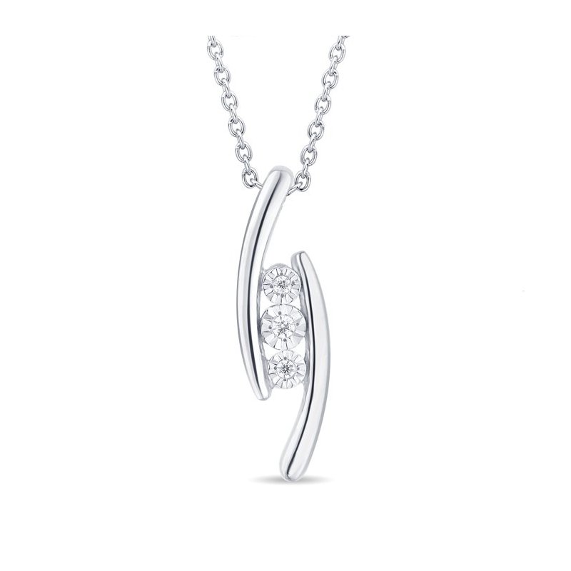 Bliss - Collierino In Oro Bianco - Diamante Rotondo