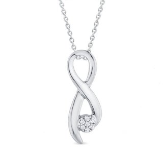 Bliss - Collierino In Oro Bianco - Diamante Rotondo