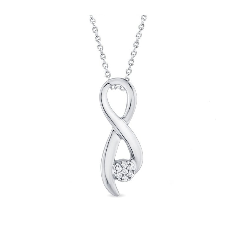 Bliss - Collierino In Oro Bianco - Diamante Rotondo
