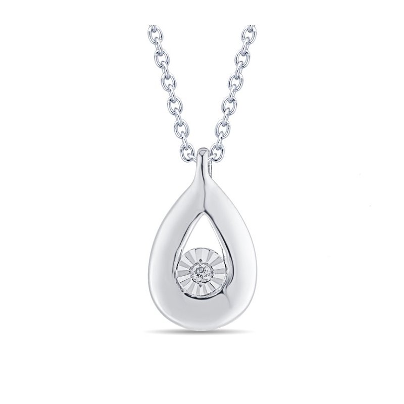 Bliss - Collierino In Oro Bianco - Diamante Rotondo