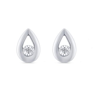 Bliss - Orecchini In Oro Bianco - Diamante Rotondo