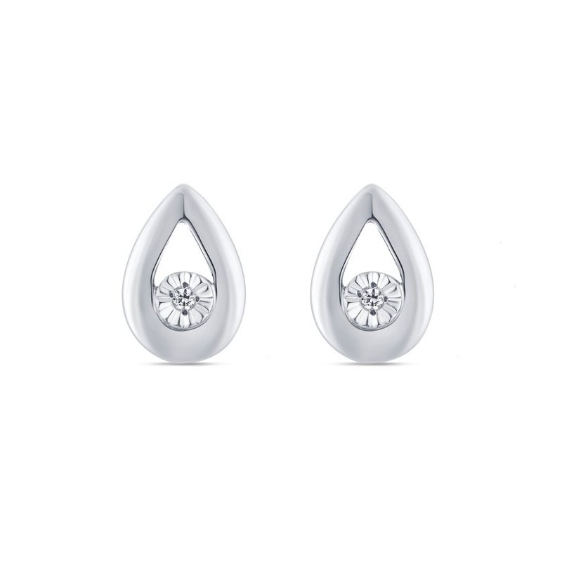 Bliss - Orecchini In Oro Bianco - Diamante Rotondo