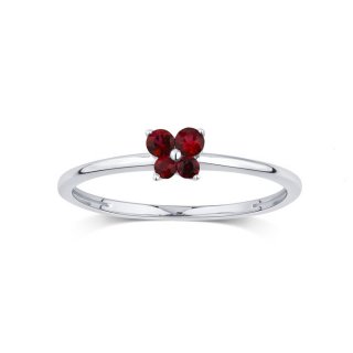 Bliss - Anello In Oro Bianco - Rubino