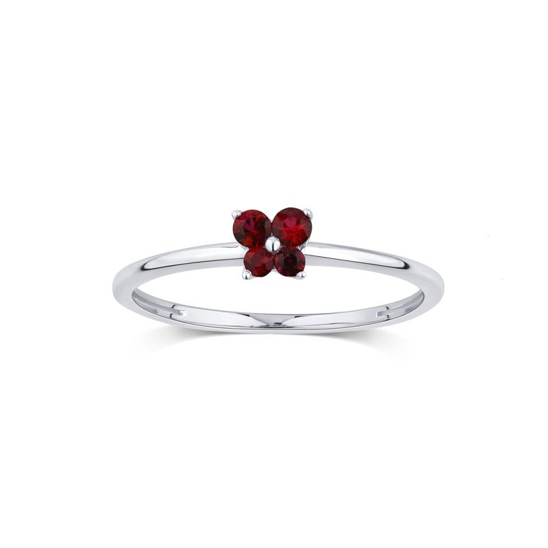 Bliss - Anello In Oro Bianco - Rubino