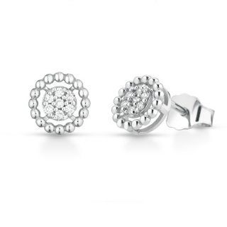 Bliss - Orecchini In Oro Bianco - Diamante Rotondo