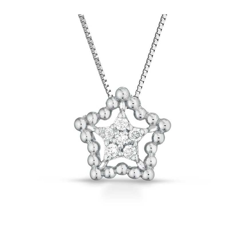 Bliss - Collierino In Oro Bianco - Diamante Rotondo
