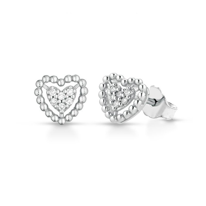 Bliss - Orecchini In Oro Bianco - Diamante Rotondo