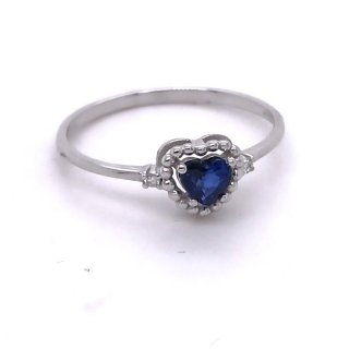Bliss - Anello In Oro Bianco - Diamante/Zaffiro