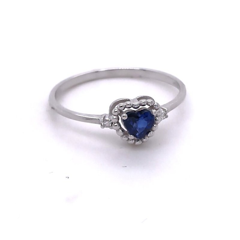 Bliss - Anello In Oro Bianco - Diamante/Zaffiro