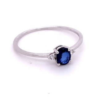 Bliss - Anello In Oro Bianco - Diamante/Zaffiro
