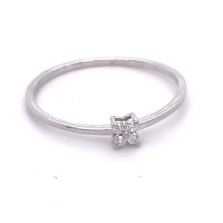 Bliss - Anello In Oro Bianco Con Diamante - Eleganza