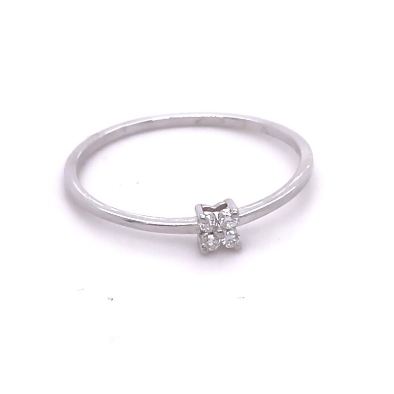 Bliss - Anello In Oro Bianco Con Diamante - Eleganza