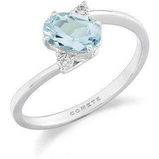 Anello Fidanzamento Solitario Comete Fantasia Di Acquamarina Anq 355