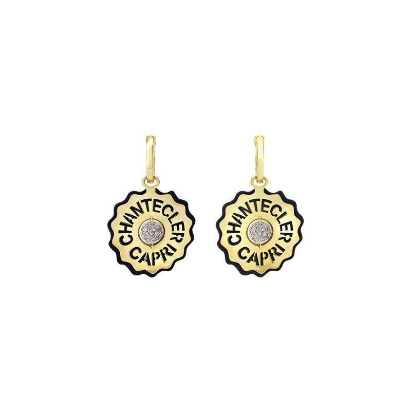 Chantecler - Orecchini Logo - Oro Giallo - Diamanti