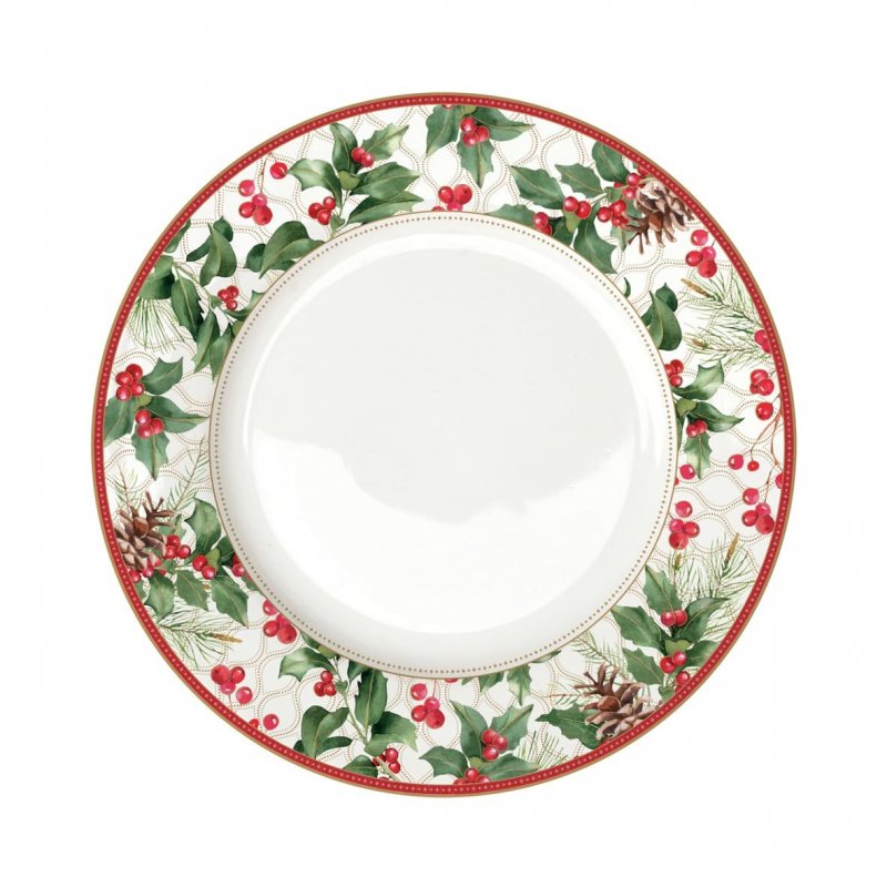 Easy Life - Piatto Piano Christmas Berries - Porcellana