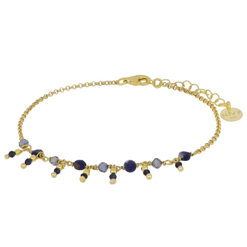Nivy - Bracciale Pietre Blu - Argento 925 - Oro