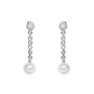 Ottaviani - Orecchini Rodiati - Cubic Zirconia - Perle