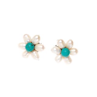 Ottaviani - Orecchini Con Perle E Howlite