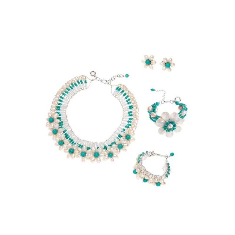 Ottaviani - Orecchini Con Perle E Howlite