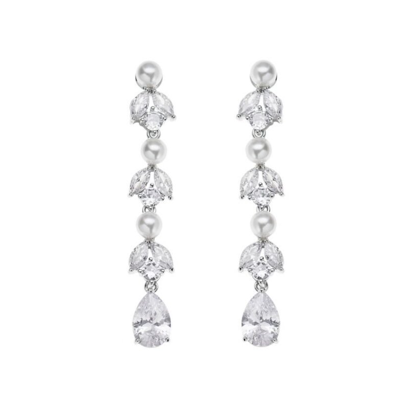 Ottaviani - Orecchini Rodiati - Cubic Zirconia - Perle