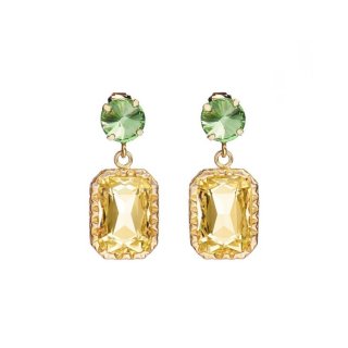 Orecchini Dorati Con Cristalli E Strass