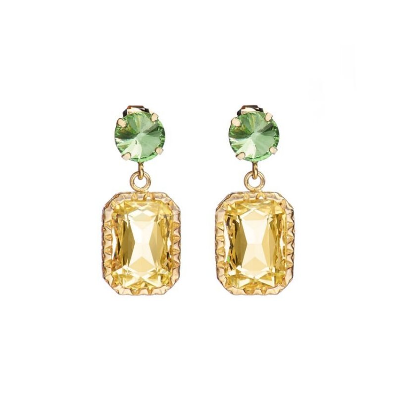 Orecchini Dorati Con Cristalli E Strass