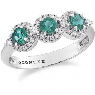 Anello Diamante, Smeraldo Gioiello Donna Comete  Anb 2723