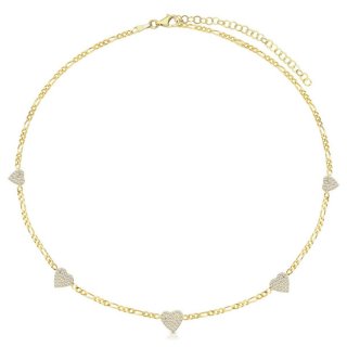 Laura Pjewels - Choker Cuori - Argento 925 - Oro 18Kt