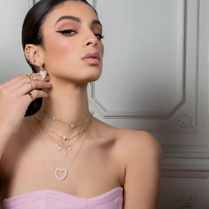 Laura Pjewels - Choker Cuori - Argento 925 - Oro 18Kt