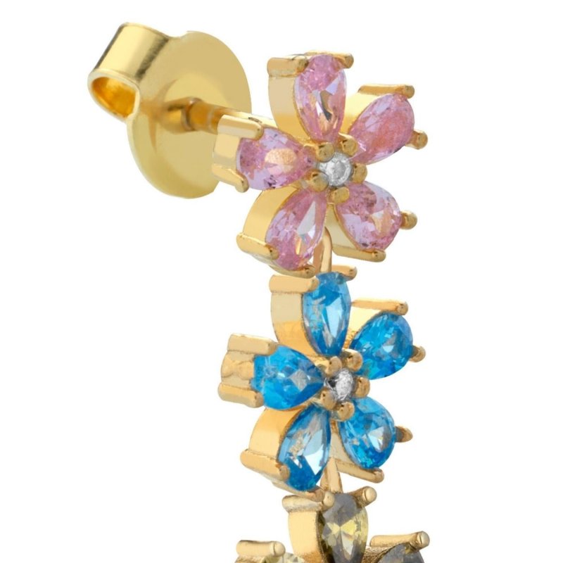 Laura Pjewels - Orecchini Fiori - Zirconi Multicolor