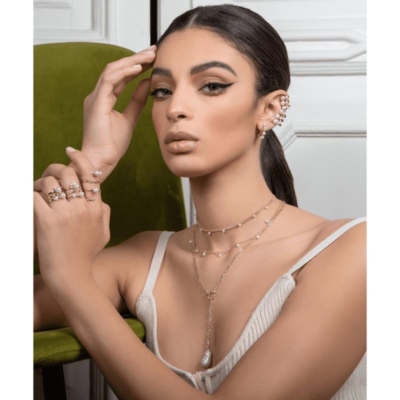 Laura Pjewels - Choker Perline - Argento 925 - Oro 18Kt