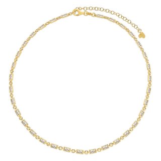 Laura Pjewels - Choker Baguette - Argento 925 - Oro 18Kt