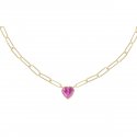 Laura Pjewels - Collana Cuore Fucsia - Argento 925