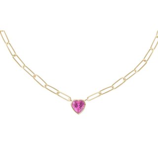 Laura Pjewels - Collana Cuore Fucsia - Argento 925