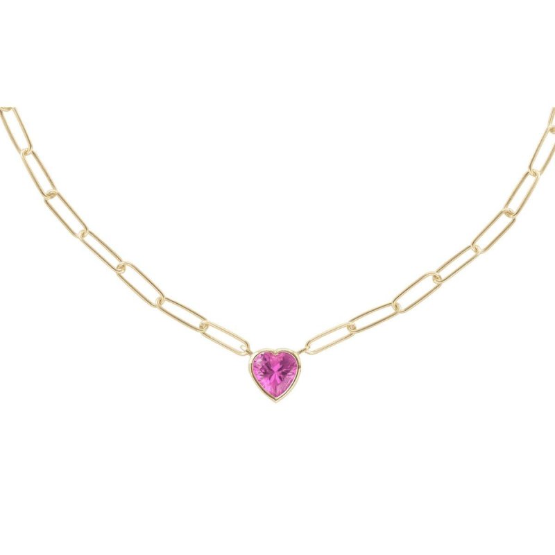 Laura Pjewels - Collana Cuore Fucsia - Argento 925