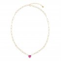 Laura Pjewels - Collana Cuore Fucsia - Argento 925