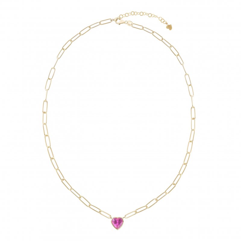 Laura Pjewels - Collana Cuore Fucsia - Argento 925