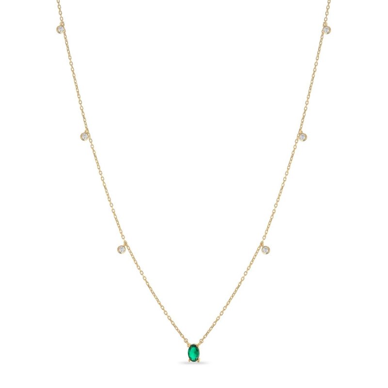 Laura Pjewels - Collana Ovale - Verde - Zirconi