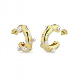 Laura Pjewels - Orecchini Perline - Argento 925 - Oro 18Kt