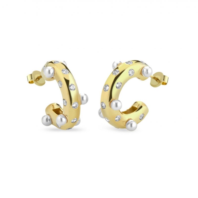 Laura Pjewels - Orecchini Perline - Argento 925 - Oro 18Kt