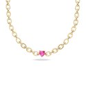 Laura Pjewels - Girocollo Cuore - Argento 925 - Fucsia