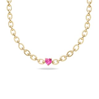 Laura Pjewels - Girocollo Cuore - Argento 925 - Fucsia