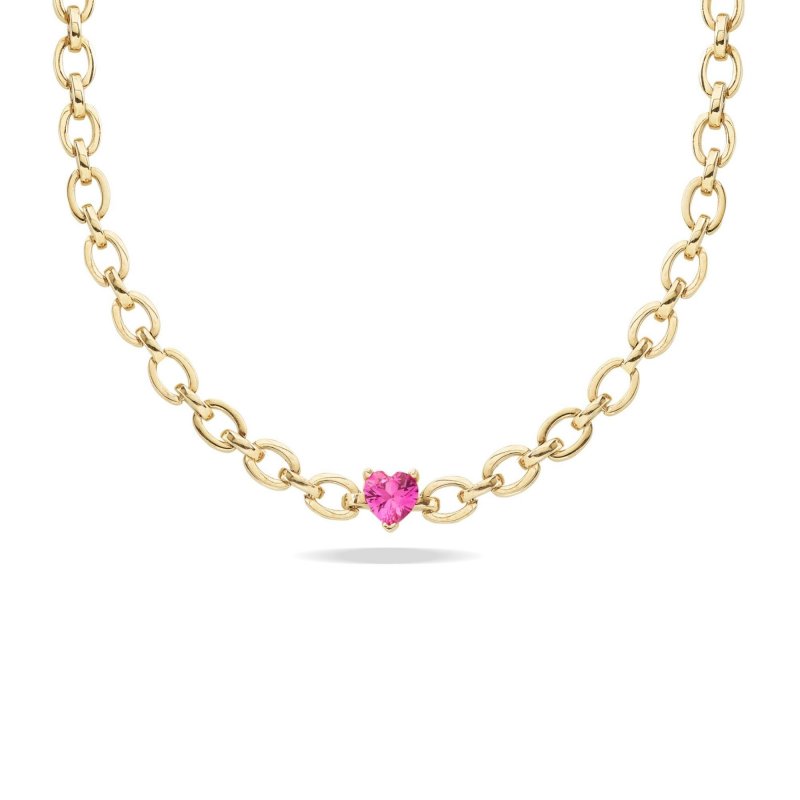Laura Pjewels - Girocollo Cuore - Argento 925 - Fucsia